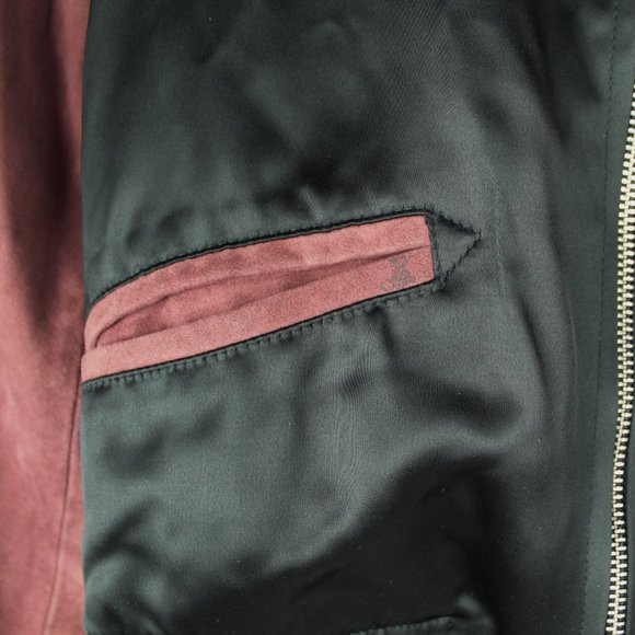 NWT ALLSAINTS Satin & Suede Bomber Jacket - Picture 13 of 14